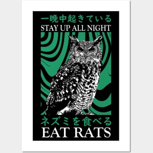 Stay up all night owl Posters and Art